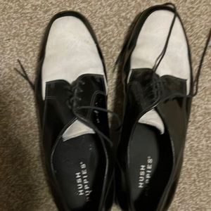 Hush puppies Black and white tuxedo shoes